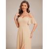 imageEverPretty Womens Formal Dresses Off Shoulder Short Sleeve Split ALine Floor Length Bridesmaid Dresses 0237Champagne
