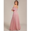 imageEverPretty Womens Formal Dresses Off Shoulder Short Sleeve Split ALine Floor Length Bridesmaid Dresses 0237Dusty Rose