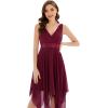 imageEverPretty Womens Vintage V Neck Irregular Hem Lace A Line Chiffon Cocktail Dresses 00207Burgundy