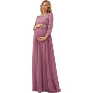 imageEverPretty Womens 34 Sleeve Aline Lace Embroidery Chiffon Maternity Party Dress 20797Orchid