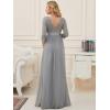 imageEverPretty Womens 34 Sleeve Aline Lace Embroidery Chiffon Maternity Party Dress 20797Gray