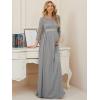 imageEverPretty Womens 34 Sleeve Aline Lace Embroidery Chiffon Maternity Party Dress 20797Gray