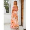 imageEverPretty Womens Elegant Off The Shoulder Side Split High Waist Flowy Chiffon Maxi Bridesmaid Dress 00968Peach Fuzz
