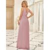 imageEverPretty Womens Bridesmaid Dress VNeck Sleeveless A Line Chiffon Floor Length Formal Dress 09016Dusty Rose