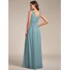 imageEverPretty Womens Bridesmaid Dress VNeck Sleeveless A Line Chiffon Floor Length Formal Dress 09016Light Teal