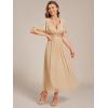 imageEverPretty Womens Cocktail Dresses V Neck ALine Elastic High Waist Wedding Guest Evening Party Maxi Dress 02093Champagne