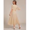 imageEverPretty Womens Cocktail Dresses V Neck ALine Elastic High Waist Wedding Guest Evening Party Maxi Dress 02093Champagne