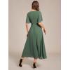 imageEverPretty Womens Cocktail Dresses V Neck ALine Elastic High Waist Wedding Guest Evening Party Maxi Dress 02093Eucalyptus