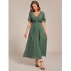 imageEverPretty Womens Cocktail Dresses V Neck ALine Elastic High Waist Wedding Guest Evening Party Maxi Dress 02093Eucalyptus