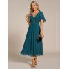 imageEverPretty Womens Cocktail Dresses V Neck ALine Elastic High Waist Wedding Guest Evening Party Maxi Dress 02093Teal
