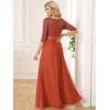 imageEverPretty Womens Elegant A Line Crew Neck Half Sleeve Sequin Maxi Evening Dress 00683Burnt Orange