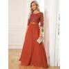 imageEverPretty Womens Elegant A Line Crew Neck Half Sleeve Sequin Maxi Evening Dress 00683Burnt Orange