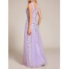imageEverPretty Womens Sexy Sleeveless VNeck Evening Gowns Empire Waist Sequin Embroidery Formal DressLavender