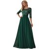 imageEverPretty Womens Elegant A Line Crew Neck Half Sleeve Sequin Maxi Evening Dress 00683Dark Green