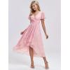 imageEverPretty Womens Chiffon Formal Dresses V Neck Ruffle Sleeves Pleated High Low Summer Wedding Guest DressLight Purple Roses