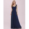 imageEverPretty Womens Elegant One Shoulder Empire Waist Flowy Maxi Bridesmaids Dress 09768USANavy