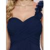 imageEverPretty Womens Elegant One Shoulder Empire Waist Flowy Maxi Bridesmaids Dress 09768USANavy