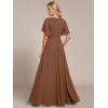 imageEverPretty Womens Mothers Dress Chiffon V Neck A Line Appliques Waist Formal Dresses 01960Brown