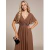 imageEverPretty Womens Mothers Dress Chiffon V Neck A Line Appliques Waist Formal Dresses 01960Brown