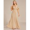 imageEverPretty Womens Mothers Dress Chiffon V Neck A Line Appliques Waist Formal Dresses 01960Champagne