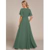 imageEverPretty Womens Mothers Dress Chiffon V Neck A Line Appliques Waist Formal Dresses 01960Eucalyptus Green