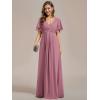 imageEverPretty Womens Mothers Dress Chiffon V Neck A Line Appliques Waist Formal Dresses 01960Orchid