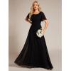 imageEverPretty Womens Summer Crew Neck Empire Waist Pleated Chiffon Maxi Formal Dress 01840Black