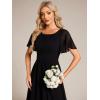 imageEverPretty Womens Summer Crew Neck Empire Waist Pleated Chiffon Maxi Formal Dress 01840Black