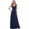 imageEverPretty Womens Elegant One Shoulder Empire Waist Flowy Maxi Bridesmaids Dress 09768USANavy