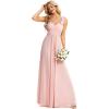 imageEverPretty Womens Elegant One Shoulder Empire Waist Flowy Maxi Bridesmaids Dress 09768USAPink