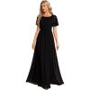 imageEverPretty Womens Summer Crew Neck Empire Waist Pleated Chiffon Maxi Formal Dress 01840Black