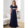 imageEverPretty Women Chiffon VNeck Maternity Party Dresses for Baby Shower with Sleeves 20795EYNavy Blue