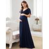 imageEverPretty Women Chiffon VNeck Maternity Party Dresses for Baby Shower with Sleeves 20795EYNavy Blue