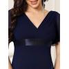 imageEverPretty Women Chiffon VNeck Maternity Party Dresses for Baby Shower with Sleeves 20795EYNavy Blue