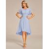 imageEverPretty Womens Chiffon Crew Neck Pleated Waist Short Sleeve Wedding Guest Dress 02053Ice Blue