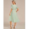imageEverPretty Womens Chiffon Crew Neck Pleated Waist Short Sleeve Wedding Guest Dress 02053Mint Green
