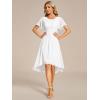 imageEverPretty Womens Chiffon Crew Neck Pleated Waist Short Sleeve Wedding Guest Dress 02053White