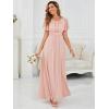 imageEverPretty Womens Classic Round Neck Short Sleeves Chiffon Floor Length Bridesmaid Dress 01840PHPink