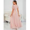 imageEverPretty Womens Classic Round Neck Short Sleeves Chiffon Floor Length Bridesmaid Dress 01840PHPink