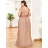 imageEverPretty Womens Custom VNeck Ruched Empire Wasit A Line Bridesmaid Dresses 07764Brose Gold
