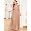 imageEverPretty Womens Custom VNeck Ruched Empire Wasit A Line Bridesmaid Dresses 07764Brose Gold