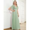 imageEverPretty Womens Evening Dresses V Neck Short Sleeves Aline Glitter Formal Dresses 50159Mint Green