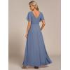 imageEverPretty Womens Formal Dresses Flutter Short Sleeve Floor Length Dress 2024 High Waist Evening Dresses 0050Dusty Blue
