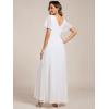 imageEverPretty Womens Formal Dresses Flutter Short Sleeve Floor Length Dress 2024 High Waist Evening Dresses 0050White