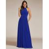 imageEverPretty Womens Halter Neck Summer Formal Dresses Sleeveless Pletaed Floor Length Glitter Evening Dresses 41961Sapphire Blue