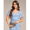 imageEverPretty Womens Ruffles Sleeves Sequin Embroidery Evening Mother of The Bride Dress 00692Sky Blue