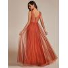 imageEverPretty Womens Sleeveless V Neck A Line Glitter Floor Length Split Formal Dresses S0014Burnt Orange