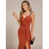 imageEverPretty Womens V Neck Bodycon Sleeveless Split Maxi Evening Dresses 01888Burnt Orange