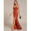 imageEverPretty Womens V Neck Bodycon Sleeveless Split Maxi Evening Dresses 01888Burnt Orange
