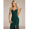 imageEverPretty Womens V Neck Bodycon Sleeveless Split Maxi Evening Dresses 01888Dark Green
